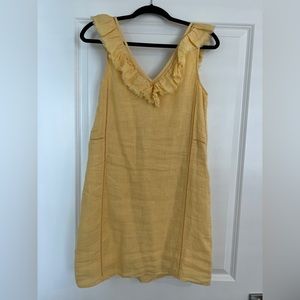 Faherty brand yellow linen dress size xs